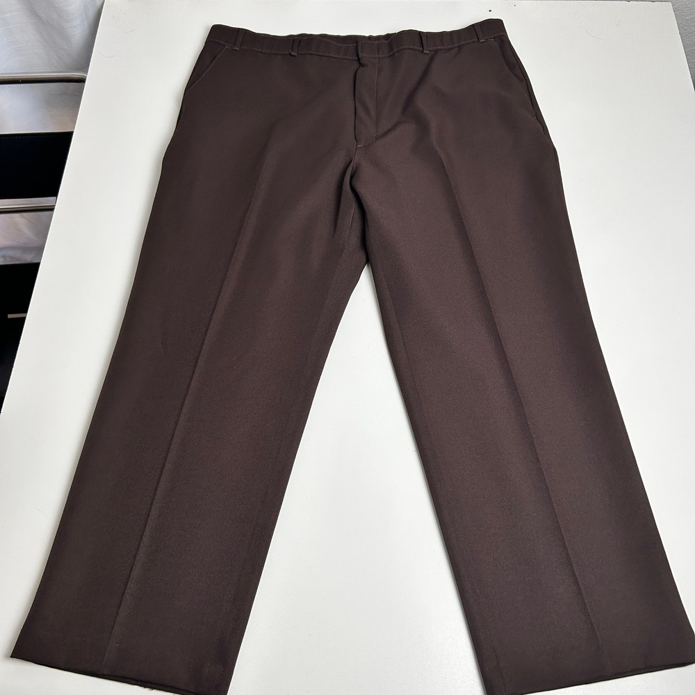 Vintage Levis Action Slacks Mens 40x28 Brown Straight Leg Flat Front Trousers